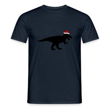 T-Rex Weihnachtsmann - Männer T-Shirt - Navy - Vorne - AI Model Male 178 light (178cm)