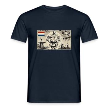 Dutch Karate MASTER - Men's T-Shirt - navy - Front - AI Model Male 178 light (178cm)