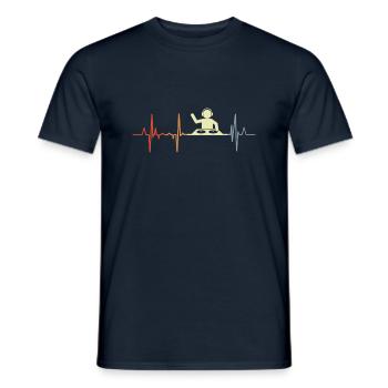 Vintage-DJ-Herzlinie - Männer T-Shirt - Navy - Vorne - AI Model Male 178 light (178cm)