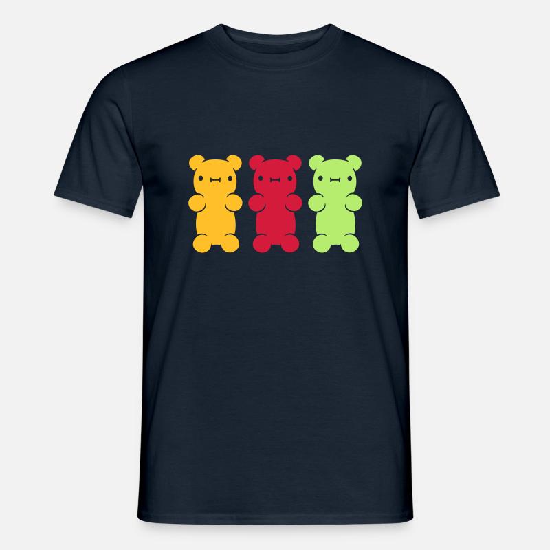 3 bunte Gummibaerchen - Männer T-Shirt - Navy