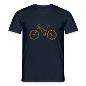 Bike Schrift in Fahrrad Form - Männer T-Shirt - Navy - Vorne - AI Model Male 178 light (178cm)
