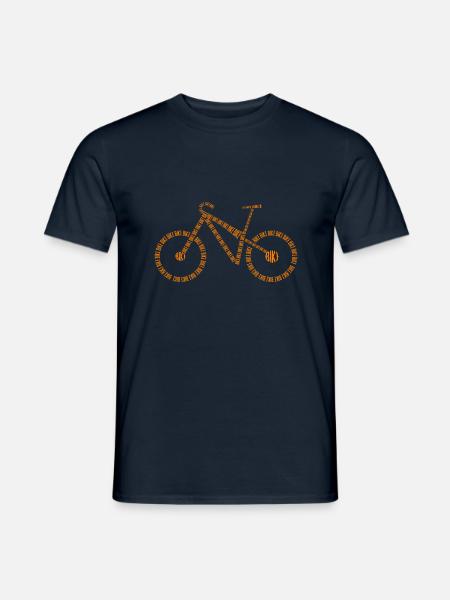 Bike Schrift in Fahrrad Form - Männer T-Shirt - Navy