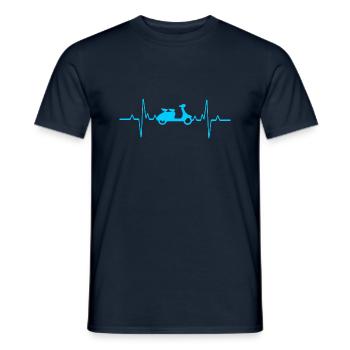 Heartbeat Scooter Moto - T-shirt homme - marine - Devant - AI Model Male 178 light (178cm)