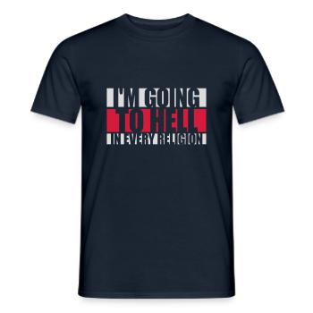 En allant en enfer - T-shirt homme - marine - Devant - AI Model Male 178 light (178cm)
