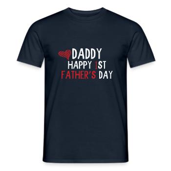 Daddy Happy 1st Fathers Day - Männer T-Shirt - Navy - Vorne - AI Model Male 178 light (178cm)