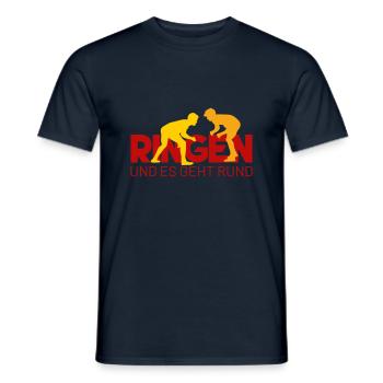 RINGEN und es geht rund - Männer T-Shirt - Navy - Vorne - AI Model Male 178 light (178cm)
