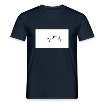 Herzschlag Fußball Design 21 - Männer T-Shirt - Navy - Vorne - AI Model Male 178 light (178cm)