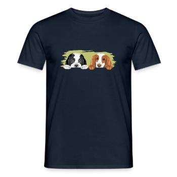 Bernhardiner und Cocker Spaniel sind beste Freunde - Männer T-Shirt - Navy - Vorne - AI Model Male 178 light (178cm)