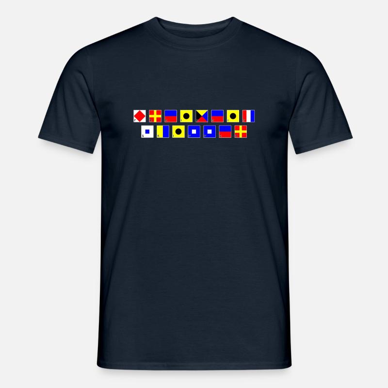 Freizeit Skipper im Flaggenalphabet - Männer T-Shirt - Navy