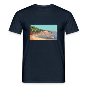 Zlatni Rat, Kroatien - Pixel Art - Männer T-Shirt - Navy - Vorne - AI Model Male 178 light (178cm)