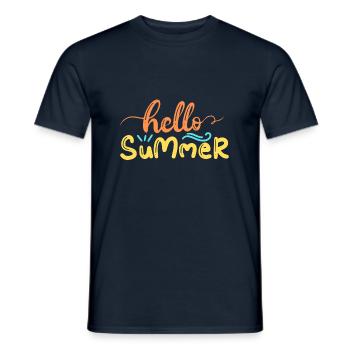 Hello Summer - Männer T-Shirt - Navy - Vorne - AI Model Male 178 light (178cm)