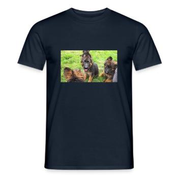 Langstockhaarwelpen - Männer T-Shirt - Navy - Vorne - AI Model Male 178 light (178cm)