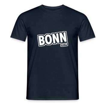 Bonn 0228 Vorwahl - Männer T-Shirt - Navy - Vorne - AI Model Male 178 light (178cm)