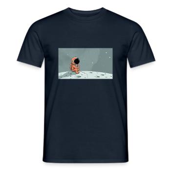 Eine skurrile digitale Illustration eines cartoon - Männer T-Shirt - Navy - Vorne - AI Model Male 178 light (178cm)