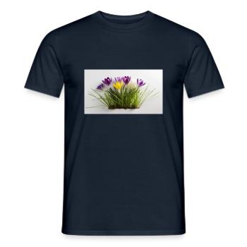 Crocuses - Men's T-Shirt - navy - Front - AI Model Male 178 light (178cm)