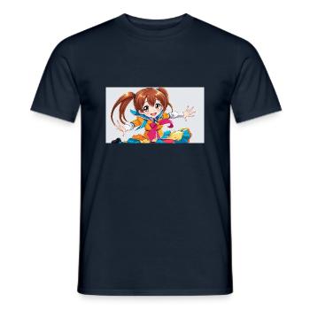 Ein niedliches manga maedchen - Männer T-Shirt - Navy - Vorne - AI Model Male 178 light (178cm)