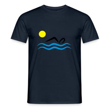 2541614 15252539 natation - T-shirt homme - marine - Devant - AI Model Male 178 light (178cm)