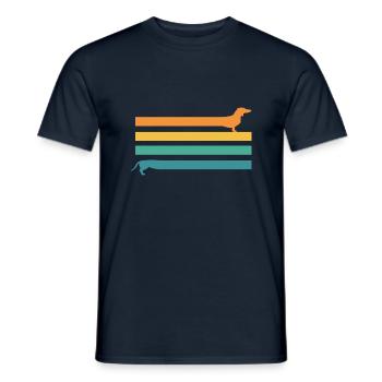 Dachshund Dachshund Vintage Teckel - Men's T-Shirt - navy - Front - AI Model Male 178 light (178cm)