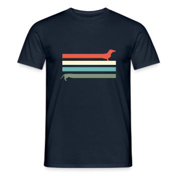 Dachshund Dachshund Gifts Retro - Men's T-Shirt - navy - Front - AI Model Male 178 light (178cm)