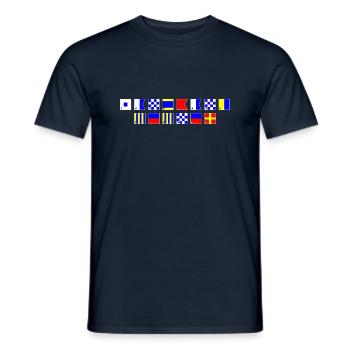 Sandbank Gegner im Flaggenalphabet - Männer T-Shirt - Navy - Vorne - AI Model Male 178 light (178cm)