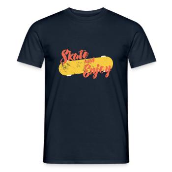 Skater - Skateboard - Geschenk - Skate And Enjoy - Männer T-Shirt - Navy - Vorne - AI Model Male 178 light (178cm)