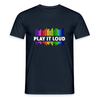 Jouez-le fort Égaliseur Musique Rainbow Colorful Disco - T-shirt homme - marine - Devant - AI Model Male 178 light (178cm)
