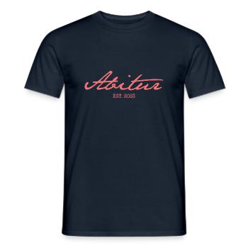 Abi '23 Motto mit Stil - Abitur Established 2023 - Männer T-Shirt - Navy - Vorne - AI Model Male 178 light (178cm)