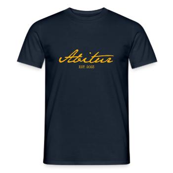 Abi '23 Motto mit Stil - Abitur Established 2023 - Männer T-Shirt - Navy - Vorne - AI Model Male 178 light (178cm)