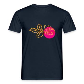 Flower Blume Pflanze - Männer T-Shirt - Navy - Vorne - AI Model Male 178 light (178cm)