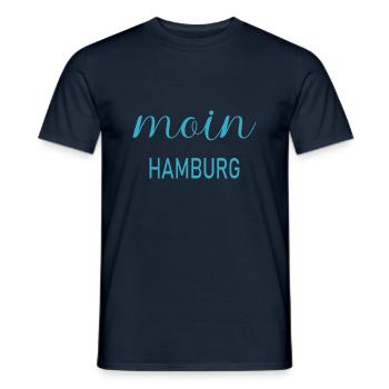Moin Hamburg - Männer T-Shirt - Navy - Vorne - AI Model Male 178 light (178cm)