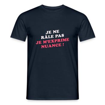 Je Ne Râle Pas Je M'exprime Humour Râleur Râleuse - T-shirt homme - marine - Devant - AI Model Male 178 light (178cm)