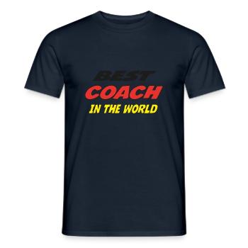 Best COACH in the world - Men's T-Shirt - navy - Front - AI Model Male 178 light (178cm)