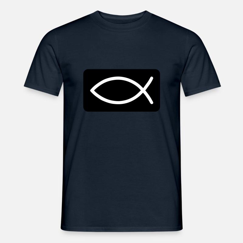 Fisk Christian Jesus - Mænd T-shirt - marineblå
