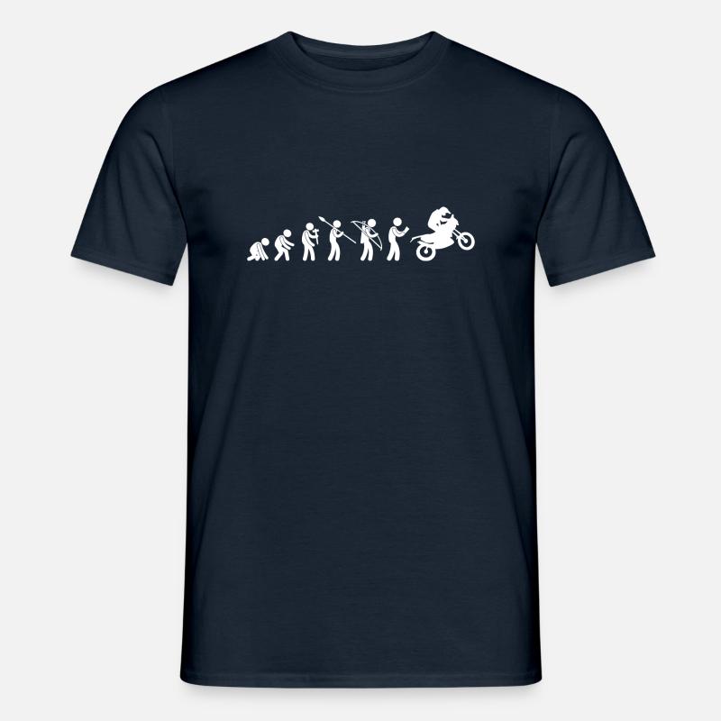 evolution motorcycle motorcycle gift idea humor - Men's T-Shirt - navy