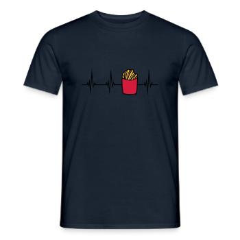 Puls Pommes Frites - Männer T-Shirt - Navy - Vorne - AI Model Male 178 light (178cm)