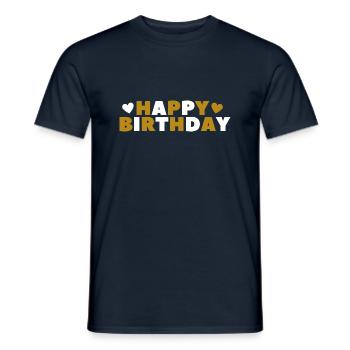 Happy Birthday Birthday Greeting Birthday Gift - Men's T-Shirt - navy - Front - AI Model Male 178 light (178cm)