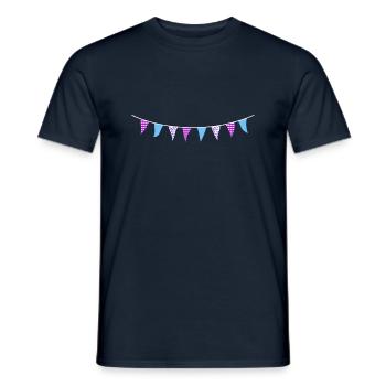 Blue and Purple Bunting - Men's T-Shirt - navy - Front - AI Model Male 178 light (178cm)