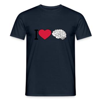 J'aime le cerveau - T-shirt homme - marine - Devant - AI Model Male 178 light (178cm)