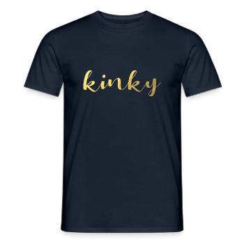kinky fétiche BDSM sexe positif - T-shirt homme - marine - Devant - AI Model Male 178 light (178cm)