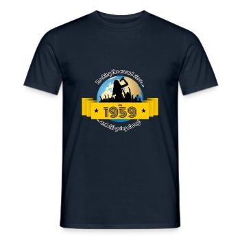66. Geburtstag Rocking the crowd since 07/1959 - Männer T-Shirt - Navy - Vorne - AI Model Male 178 light (178cm)