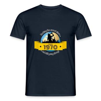 55. Geburtstag Secoue la foule depuis 09/1970 - T-shirt homme - marine - Devant - AI Model Male 178 light (178cm)