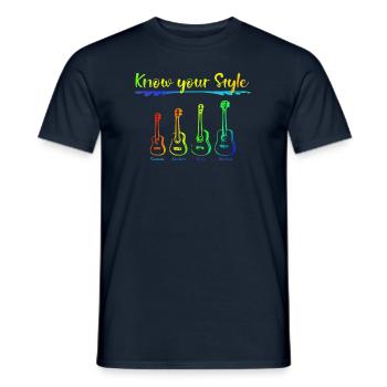 Tailles d'ukulélé - T-shirt homme - marine - Devant - AI Model Male 178 light (178cm)