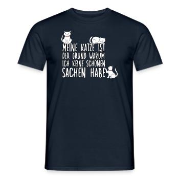Witziges Katzenliebhaber Katzen Motiv Katzenhalter - Männer T-Shirt - Navy - Vorne - AI Model Male 178 light (178cm)