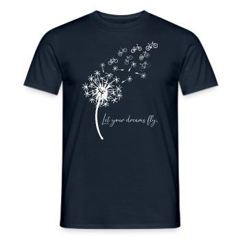 Bicycle Cycling Bike Let your dreams fly - Men's T-Shirt - navy - Front - AI Model Male 178 light (178cm)