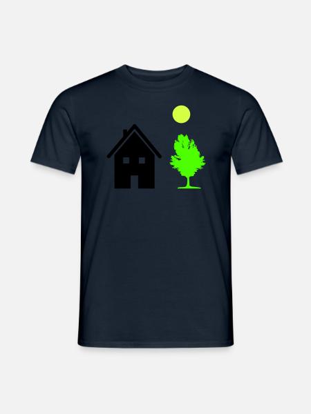 haus baum - Männer T-Shirt - Navy