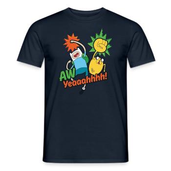 Adventure Time Finn And Jake Aw Yeah - Men's T-Shirt - navy - Front - AI Model Male 178 light (178cm)
