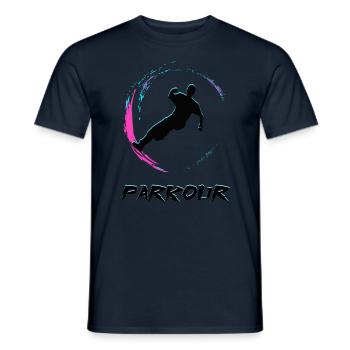 Parkour - Männer T-Shirt - Navy - Vorne - AI Model Male 178 light (178cm)