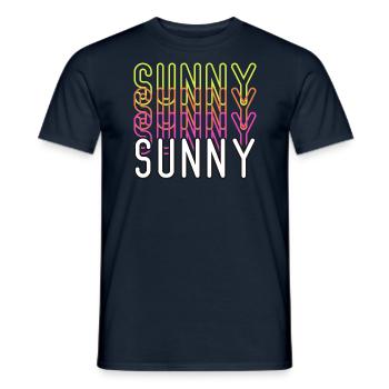 Sonniger, cooler Text - Männer T-Shirt - Navy - Vorne - AI Model Male 178 light (178cm)