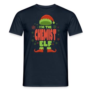 Chemiker Weihnachtself - Männer T-Shirt - Navy - Vorne - AI Model Male 178 light (178cm)