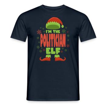 Elfe de Noël politicien - T-shirt homme - marine - Devant - AI Model Male 178 light (178cm)